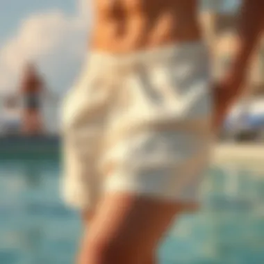 A visual representation of contemporary swimwear trends including bermuda shorts