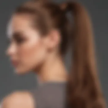 Close-up of a ponytail extension applied seamlessly