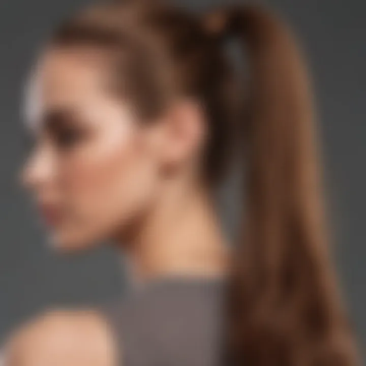 Close-up of a ponytail extension applied seamlessly