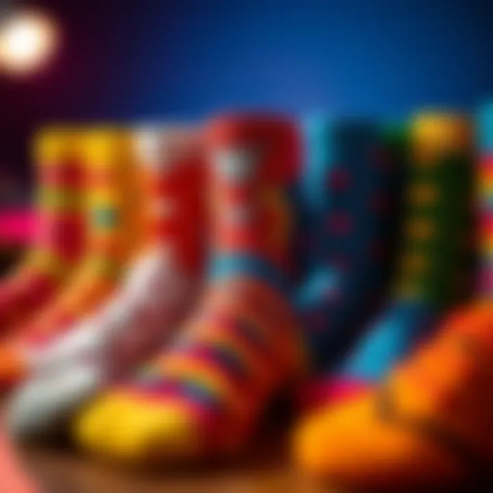 A group of colorful socks arranged artistically, highlighting the joy of personalized fashion.