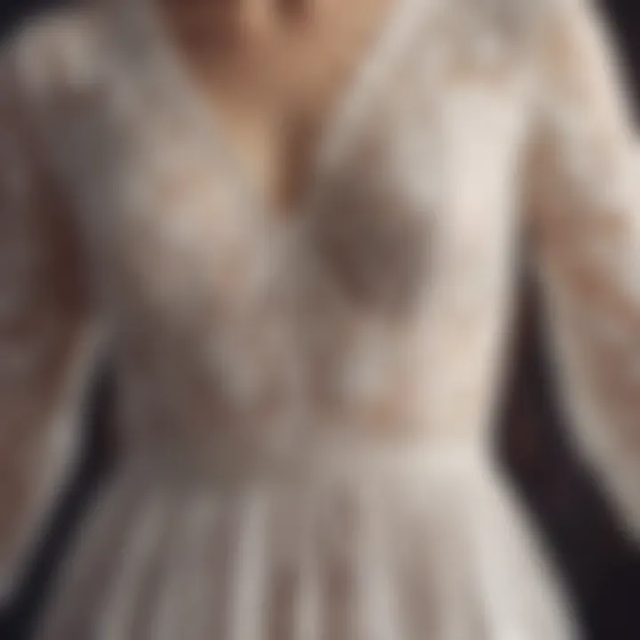 Close-up of intricate lace detailing on an elegant nightgown.