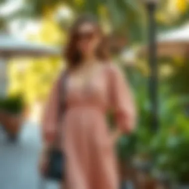 Styling Midi Loose Dresses for Every Occasion Stylish midi loose dress paired with accessories in a vibrant outdoor setting