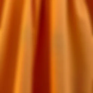 Close-up of fabric texture and color of caramel bridesmaid dresses