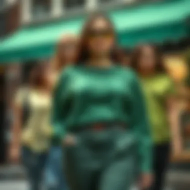 Color psychology illustrated with different shades of green tops