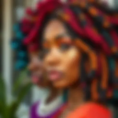 Vibrant Styles of Pre Looped Crochet Hair Stylish pre looped crochet hair showcasing vibrant colors