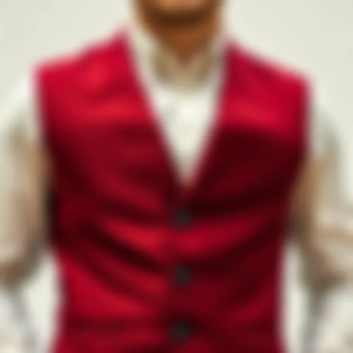 Elegant burgundy suit vest showcasing fine fabric