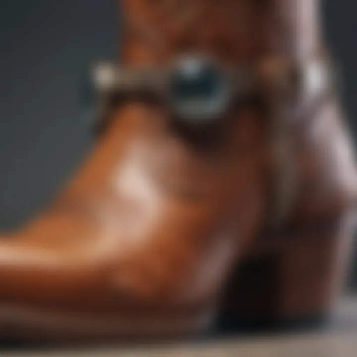 Close-up of intricate design on plastic mini cowboy boot glasses