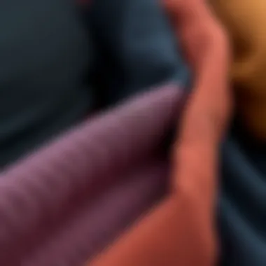 A close-up of different fabric types used in leggings, emphasizing texture.