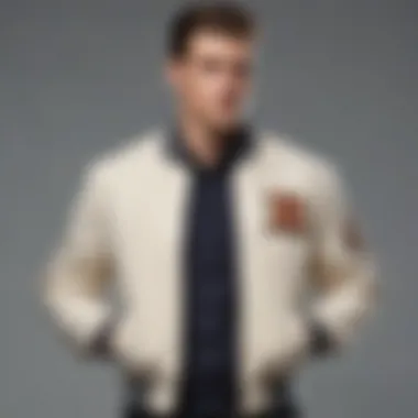 Fashion-forward pairing of B Bone varsity jacket with formal attire