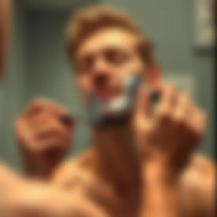 User enjoying a pain-free shaving experience