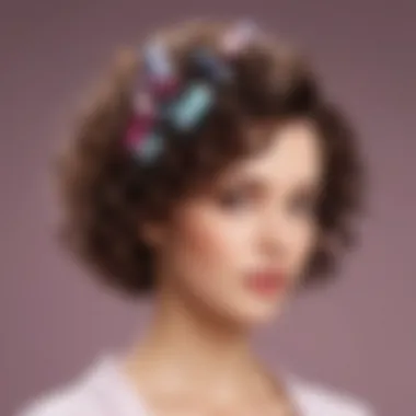 A selection of small hair curlers in various styles and colors