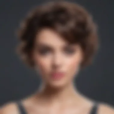 Close-up of a styled short hair using small curlers