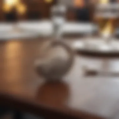 Elegant purse hook displayed elegantly on a restaurant table