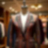 Elegant plaid blazer set displayed on a mannequin