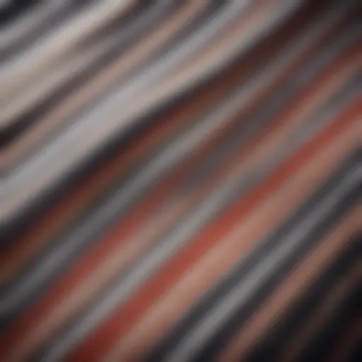 Close-up of striped fabric showcasing texture