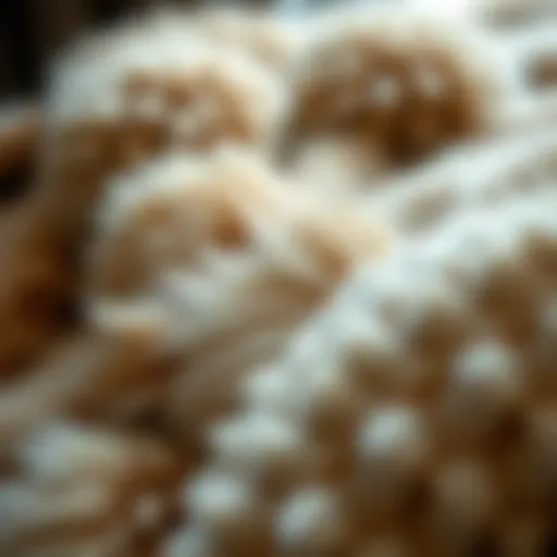 Luxurious texture of faux rabbit fur blanket