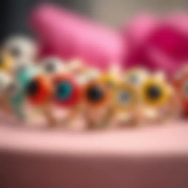 A collection of colorful googly eye rings showcasing their whimsical designs.