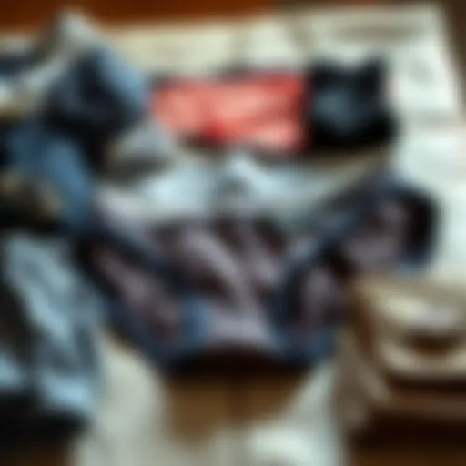 Stylish Jockmail underwear laid out for selection