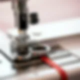 Close-up view of the Madam Sew Magnetic Seam Guide highlighting its strong magnetic hold