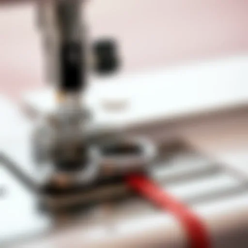 Close-up view of the Madam Sew Magnetic Seam Guide highlighting its strong magnetic hold