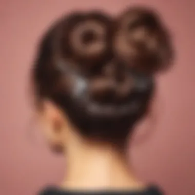 A close-up of hair clips enhancing a messy bun