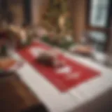 Elegant Santa table runner displayed on a festive dining table