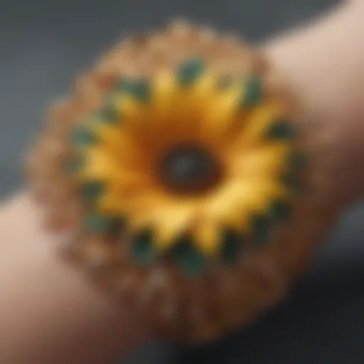 Elegant sunflower jewelry bracelet showcasing intricate craftsmanship