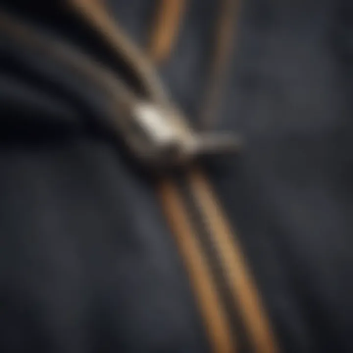 Close-up of a zipper on a garment highlighting its design and functionality.