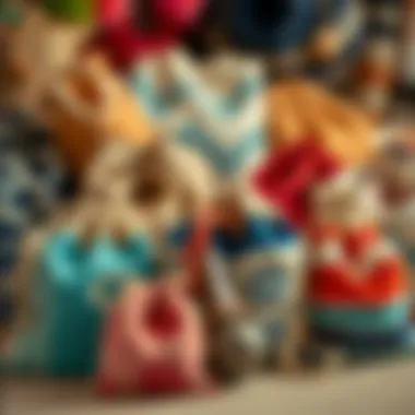 Diverse Burlap Bag Designs Burlap bags showcasing various design patterns and colors
